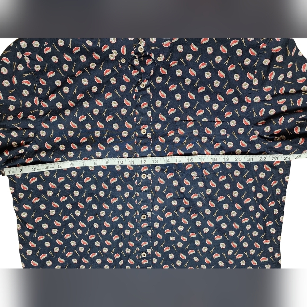 ROWM Sushi Print Cotton Button Down, XL - Picture 4 of 7
